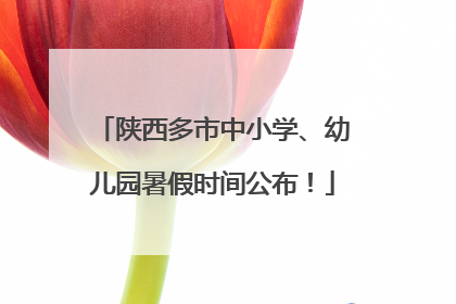 陕西多市中小学、幼儿园暑假时间公布！