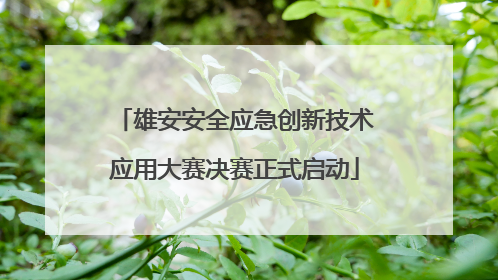 雄安安全应急创新技术应用大赛决赛正式启动