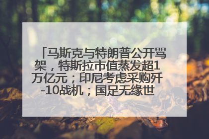 马斯克与特朗普公开骂架，特斯拉市值蒸发超1万亿元；印尼考虑采购歼-10战机；国足无缘世界杯丨每经早参