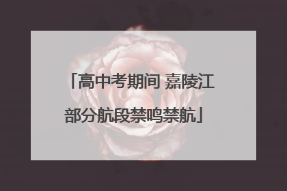 高中考期间 嘉陵江部分航段禁鸣禁航