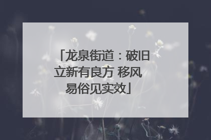 龙泉街道：破旧立新有良方 移风易俗见实效