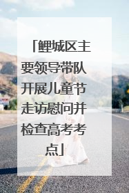 鲤城区主要领导带队开展儿童节走访慰问并检查高考考点