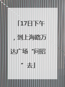 17日下午，到上海路万达广场“问招”去