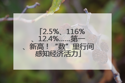 2.5%、116%、12.4%……第一、新高！“数”里行间感知经济活力