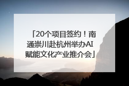 20个项目签约！南通崇川赴杭州举办AI赋能文化产业推介会